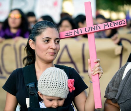 A woman takes part in a protest in Mexico City to highlight violence against women.