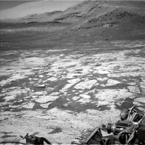 An image taken by the left navigation camera onboard the Mars Curiosity rover in 2011