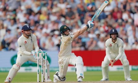 Steve Smith hits a brutal six on the way to his 24th Test century.
