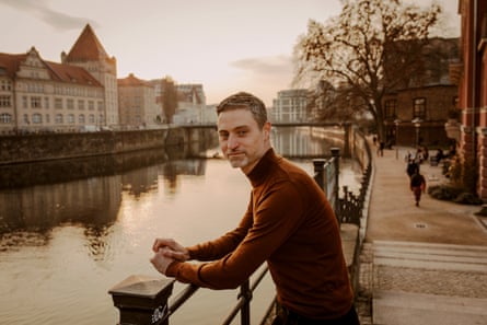 Meron Mendel, the director of Frankfurt’s Anne Frank educational institution, by a waterway in Berlin-Mitte.