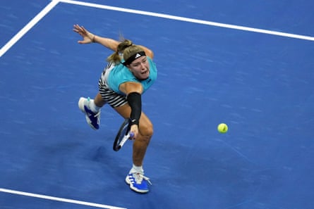 Coco Gauff reaches US Open final as toil pays off in victory over Karolína Muchová | US Open Tennis 2023 5 Karolina Muchová stretches to reach a ball.