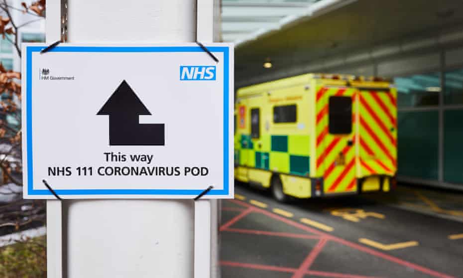A sign at University College hospital, London, March 2020