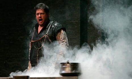 FILE - Stephen Gould in the role of Siegfried performs during a dress rehearsal for the opera "Siegfried" by Richard Wagner, on Tuesday, April 22, 2008, at Vienna's state opera. Tenor Stephen Gould, who announced earlier this month that he had been diagnosed with incurable bile duct cancer, has died. He was 61. (AP Photo/Stephan Trierenberg, File)