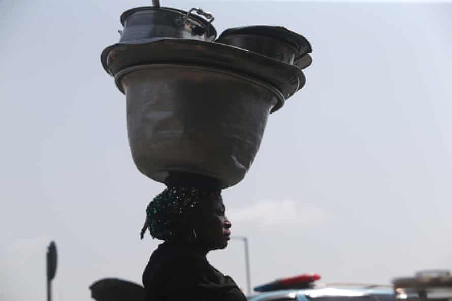 A food seller at an International Women’s Day celebration in Lagos, Nigeria