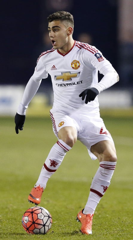 Andreas Pereira in action against Shrewsbury Town.