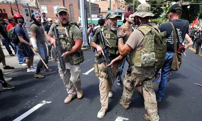 Militia leaders who descended on Charlottesville condemn 'rightwing  lunatics' | US news | The Guardian