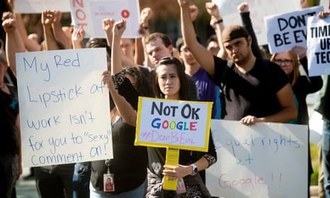A “Women’s Walkout” at Google in protest over payout to Android chief Andy Rubin<br>Google employees stage a “women’s walkout” at their Googleplex offices in protest over the company’s handling of a large payout to Android chief Andy Rubin as well as concerns over several other managers who had allegedly engaged in sexual misconduct at the company in Mountain View, California, U.S., November 1, 2018. REUTERS/Stephen Lam