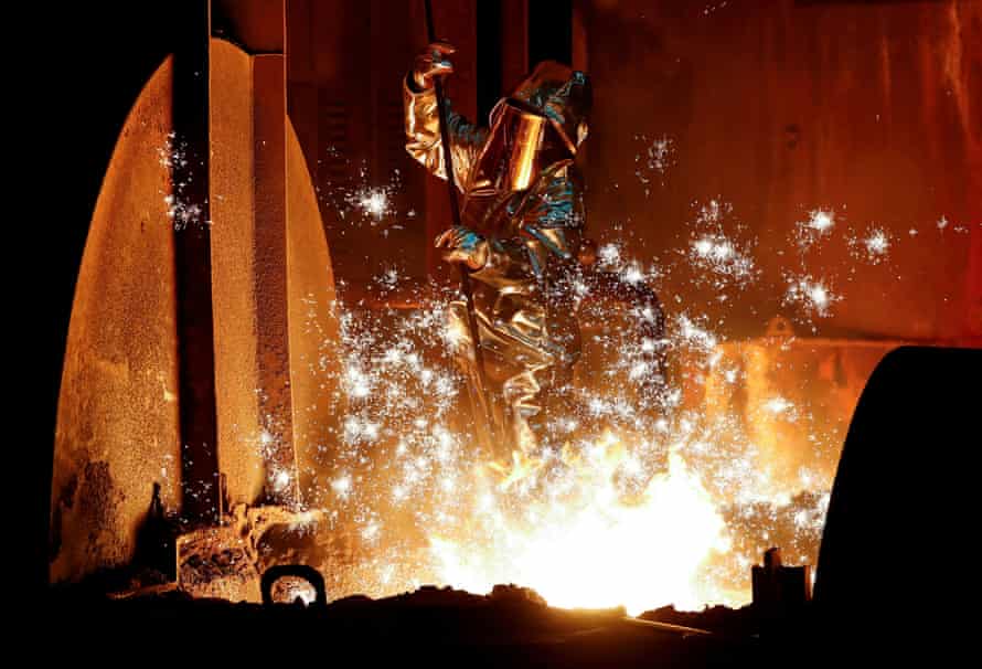 A blastfurnace at a steel factory in Germany.