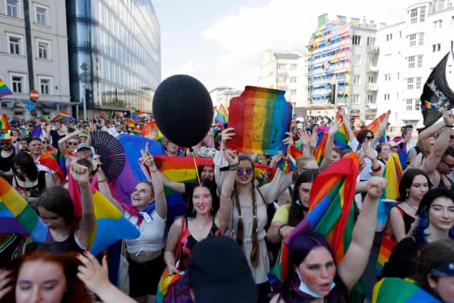 People march through Warsaw