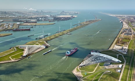 The Maeslant barrier at the Port of Rotterdam