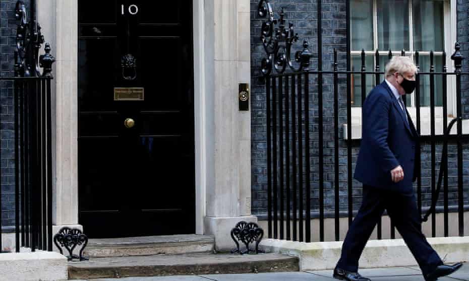 Boris Johnson outside Downing Street.