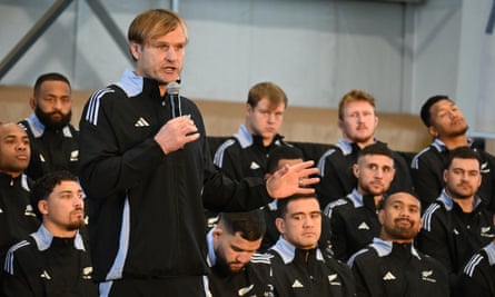 Scott Robertson speaks at the All Blacks’ season launch last month