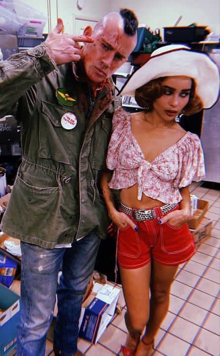 Channing Tatum and Zoë Kravitz dressed as Robert De Niro in Taxi Driver and Jodie Foster in Taxi Halloween costumes in an Instagram post in October 2021.