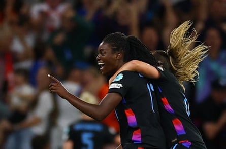 Michelle Agyemang celebrates her precocious equaliser to unit other time