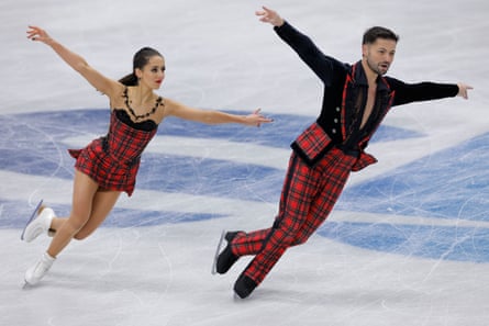 Lilah Fear and Lewis Gibson perform their free dance at the European championships in Sheffield this month.