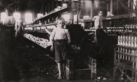 boy in a Victorian era yarn factory