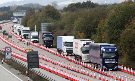 Traffic passing through Operation Brock on the M20 in October last year.