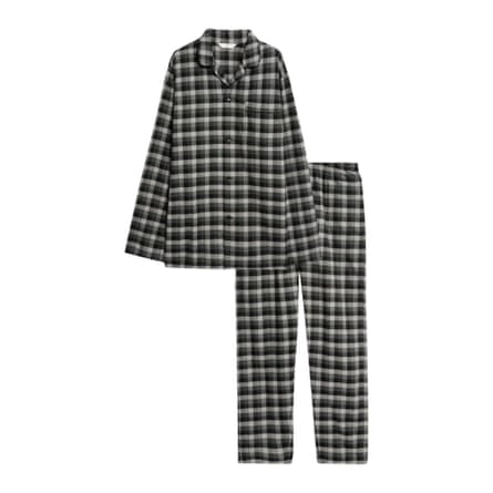 M&S Brushed Cotton Checked Pyjama Set