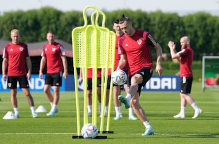 Gareth Bale tijdens een training op donderdag.