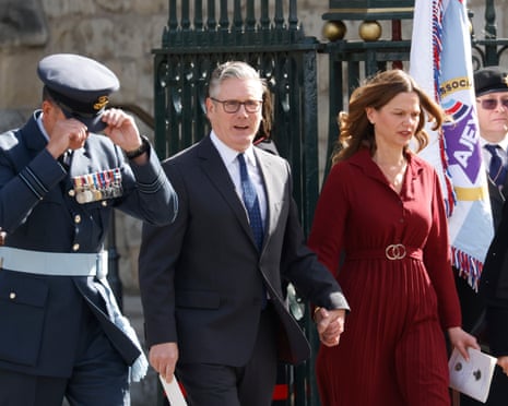 The prime minsiter and his wife attend a service to commemorate the 85th anniversary of the Battle of Britain.