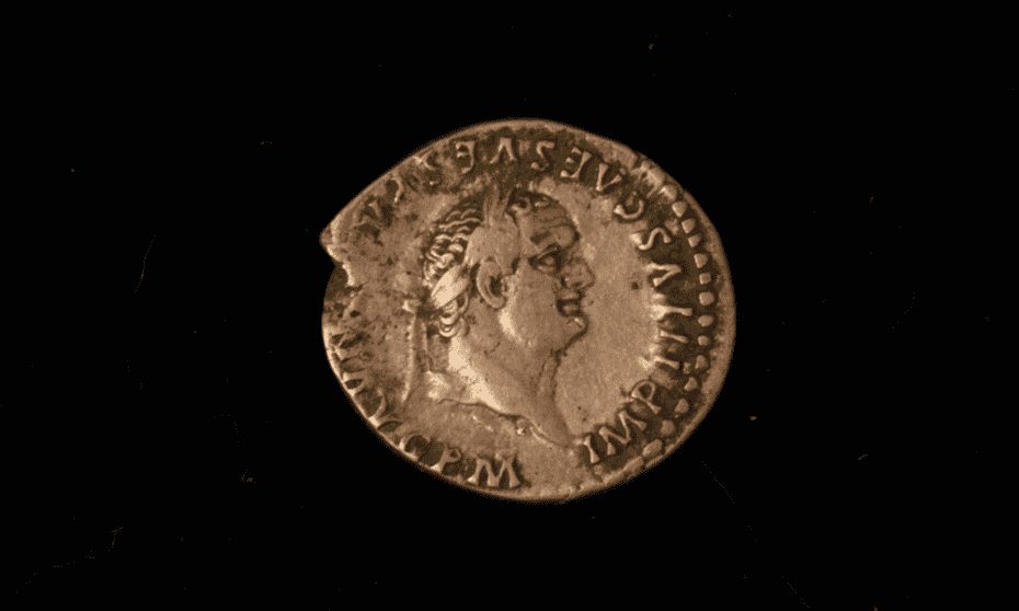 A coin found at the excavation site in Yorkshire