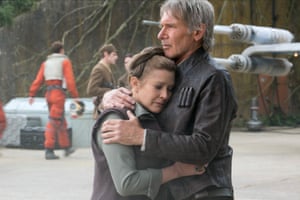 Carrie Fisher and Harrison Ford in 2015’s Star Wars: Episode VII – The Force Awakens