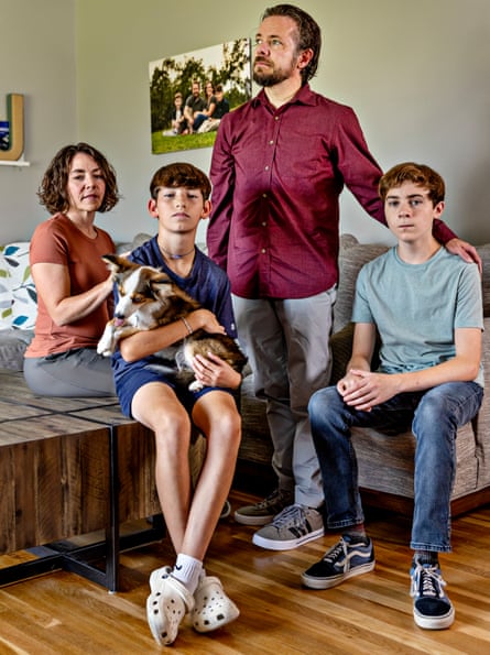 Family group of parents Donna and Vanner Johnson with sons Tim (on left) and Vanner Jr  