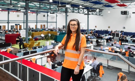 The manufacturing engineer Chloe Turnbull at the Alstom train factory in Derby