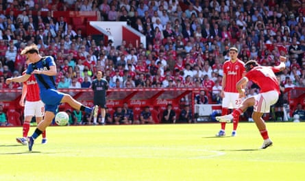 Morgan Gibbs-White scores for Nottingham Forest.