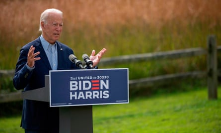 Joe Biden speaks in Wilmington, Delaware, on 14 September.