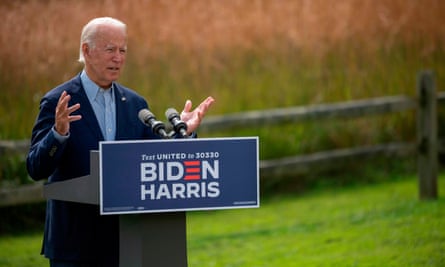 Joe Biden speaks in Wilmington, Delaware, on 14 September. 