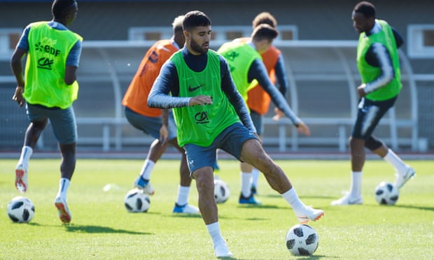 Nabil Fekir gets down to work during France’s World Cup training camp at Clairefontaine.