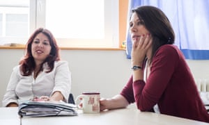 Coralie Lemaire (left), a Spanish teacher, and Laura Floch, who teaches English.