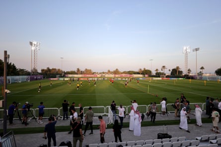 Players from Saudi Arabia during training on Friday.