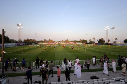 Les joueurs saoudiens à l'entraînement vendredi.