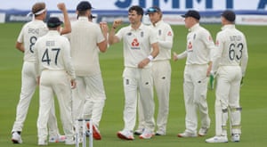 Anderson celebrates taking Azam for 69.