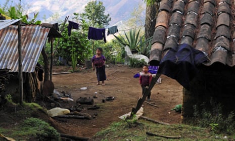 Children are seen at the courtyard of their housing at the municipality of San Juan de Atitan, one of the poorest places in the World, located at the department of Huehutenango, Guatemala.