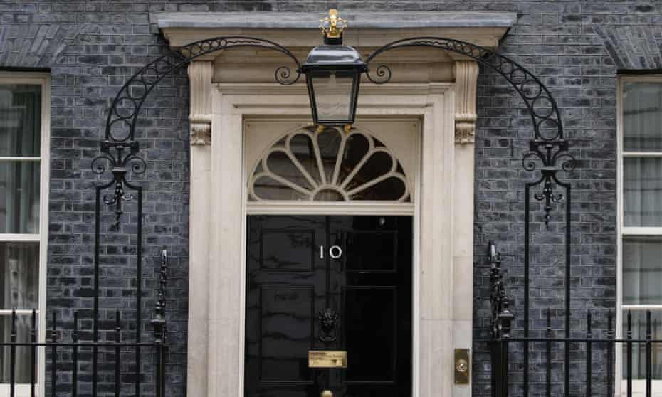 A view of the door of No 10 Downing St