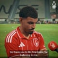 Morgan Gibbs-White gives an interview about his new Nottingham Forest contract.