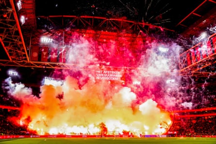 Ajax fans let off pyrotechnics
