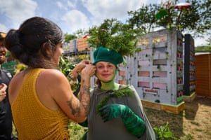 A ‘Telly-shrubby’ prepares to take part in a parade in the revamped Shangri-La.