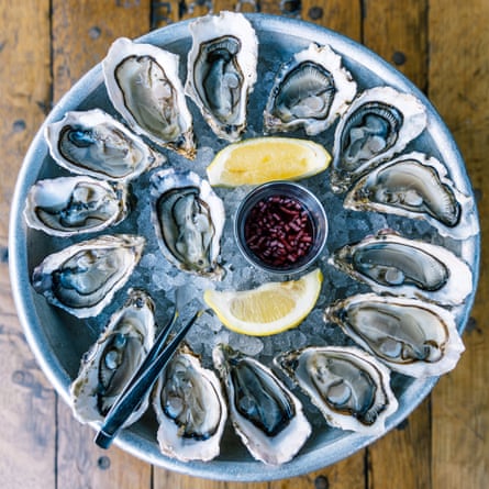 A plate of oysters