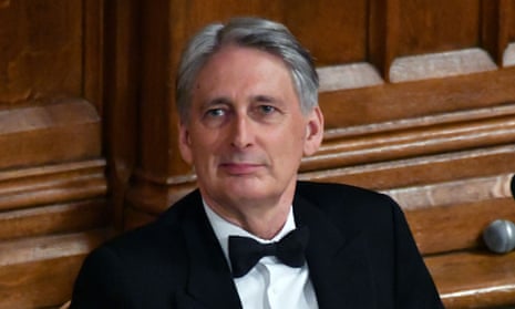 The chancellor Philip Hammond, this week at a banquet for Commonwealth heads. He faces questions over the National Audit Office report on the inflated Brexit bill.