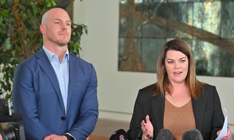 David Pocock and Sarah Hanson-Young in 2024.