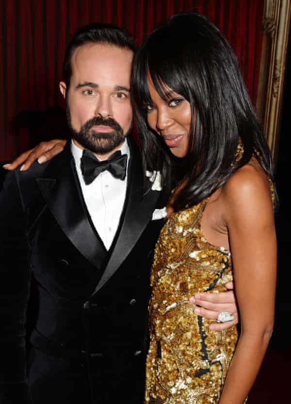 Evgeny Lebedev and Naomi Campbell at the Standard’s Theatre Awards in 2014