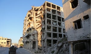 Damaged building in Aleppo, Syria