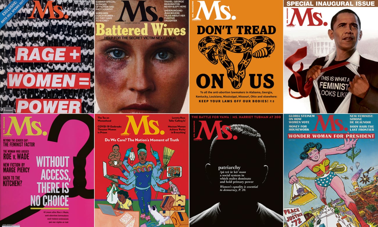 Eight Ms magazine covers