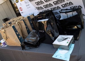 Gift bags with some protective masks.