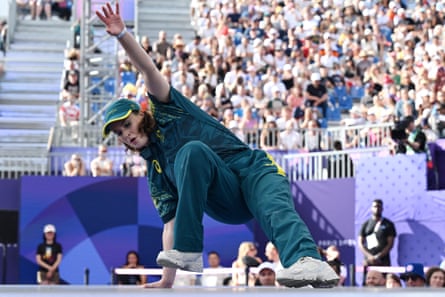 Australia’s Rachael ‘Raygun’ Gunn competes during the women’s breaking round-robin at the Paris Olympics in August 2024.