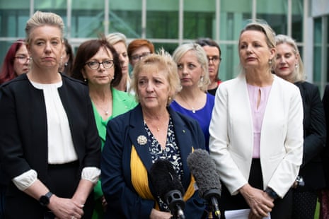 Michelle Landry at a press conference with female Coalition MPs at Parliament House, Canberra
